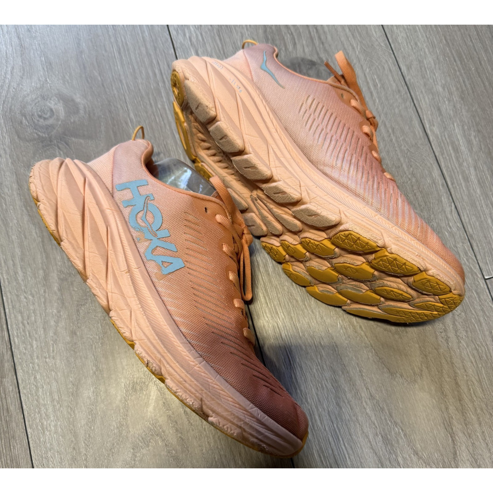 HOKA One One Rincon 3 Women’s sz 8 Coral Peach Running Shoes Lightweight Cushion - Picture 5 of 16